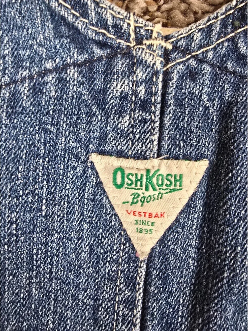 vintage OshKosh B'Gosh denim Vestbak jumper dress Girls Sz 5 Blue Jean